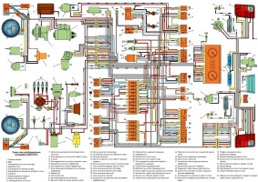 Электрическая схема проводки ВАЗ Нива, номера выводов колодок и разъемов