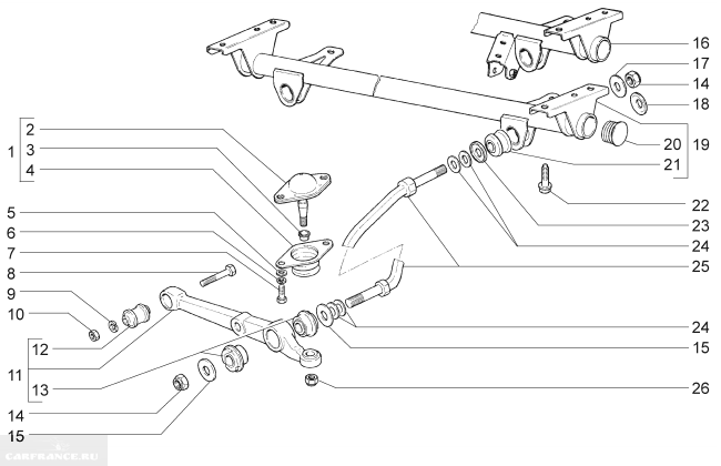 Схема подвески ВАЗ-2110 и её элементов