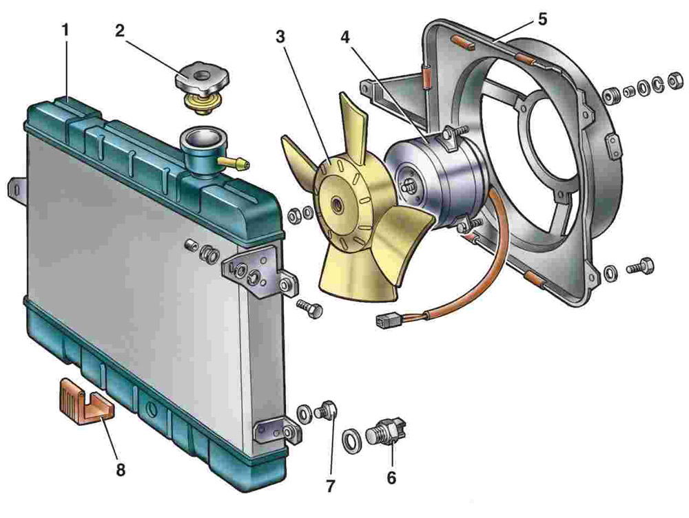 Схема расположения моторчика вентилятора в печке ВАЗ-2107