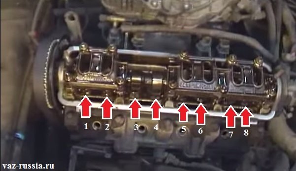 Нумерация клапанов которые в восьми клапанном двигателе установлены