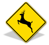 Deer Crossing Sign;