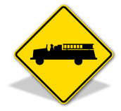 Emergency Vehicle Warning Sign;